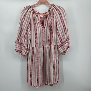 Velvet by Graham & Spencer Red and White Bishop Sleeve Sundress Sz Small